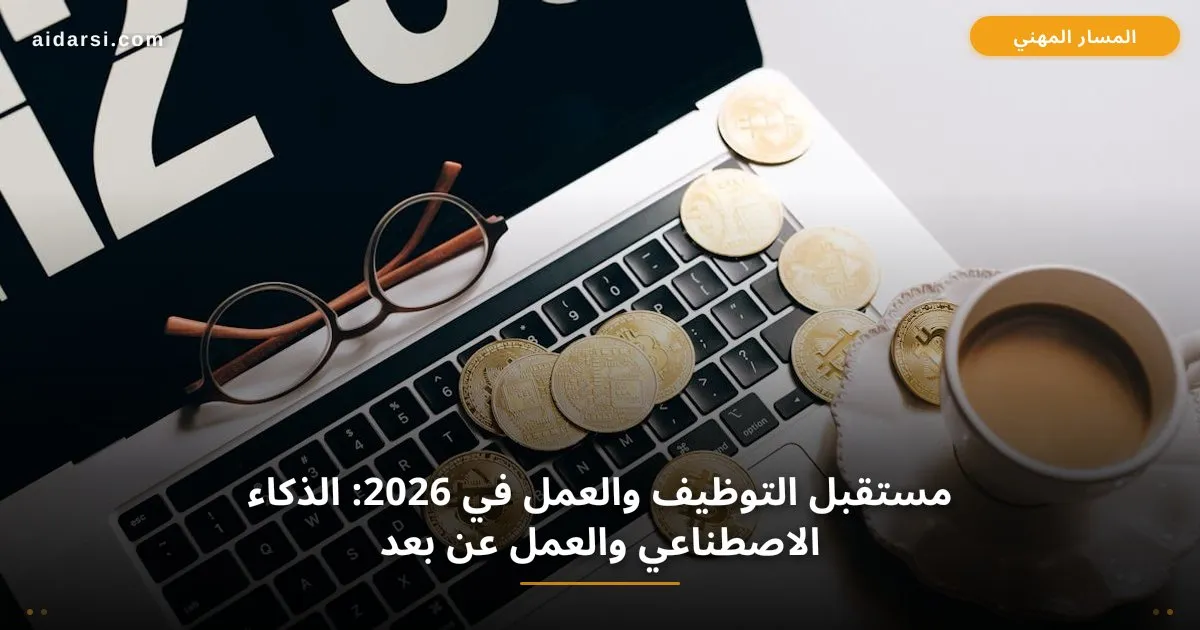 صورة توضيحية لـ مستقبل التوظيف والعمل في 2026: الذكاء الاصطناعي والعمل عن بعد