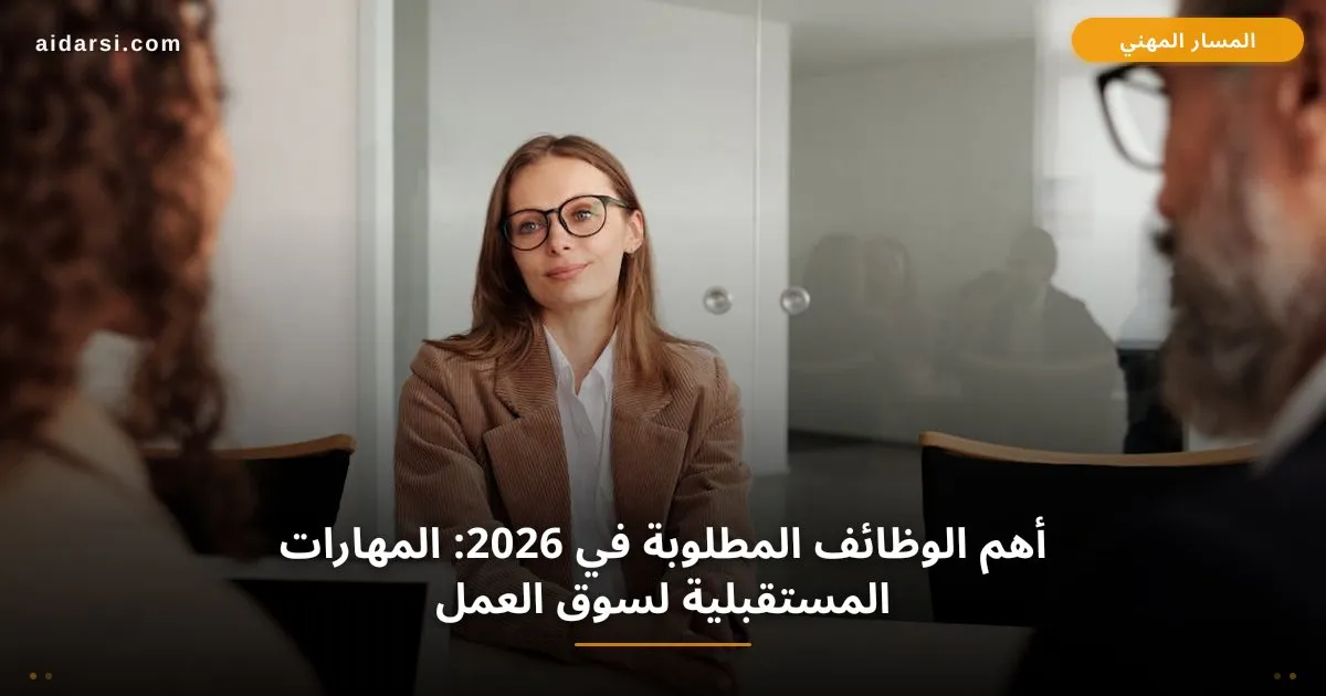 صورة توضيحية لـ أهم الوظائف المطلوبة في 2026: المهارات المستقبلية لسوق العمل