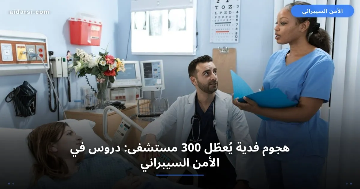 صورة توضيحية لـ هجوم فدية يُعطّل 300 مستشفى: دروس في الأمن السيبراني